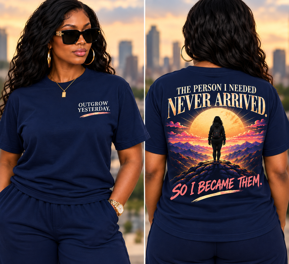 Outgrow Yesterday Women’s Empowerment Graphic T-Shirt