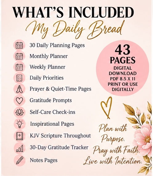 My Daily Bread — 30-Day Faith & Purpose Planner for Women