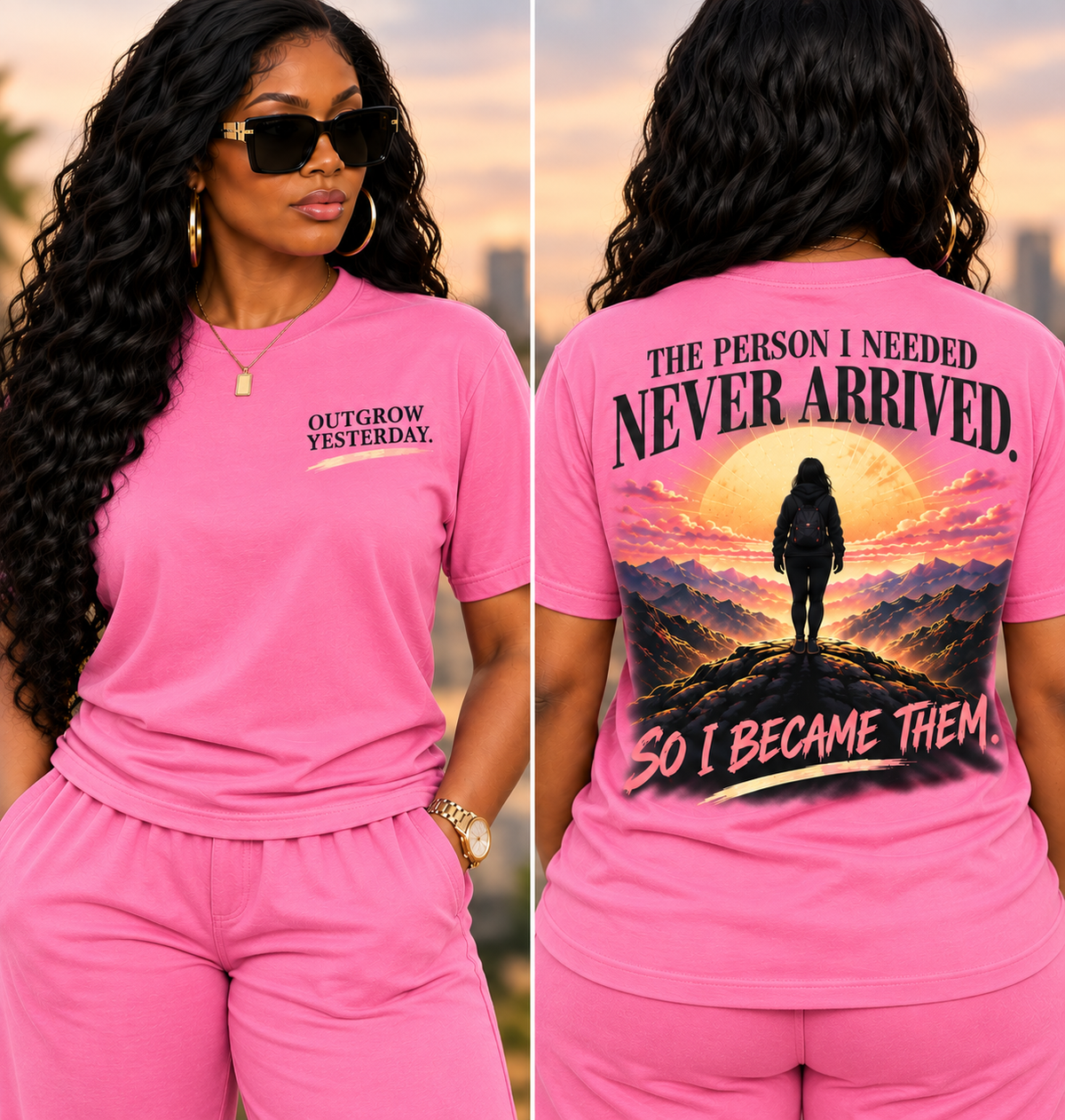 Outgrow Yesterday Women’s Empowerment Graphic T-Shirt
