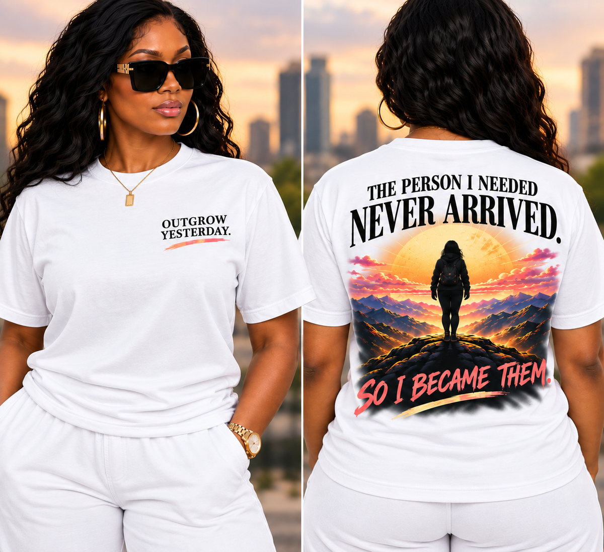 Outgrow Yesterday Women’s Empowerment Graphic T-Shirt