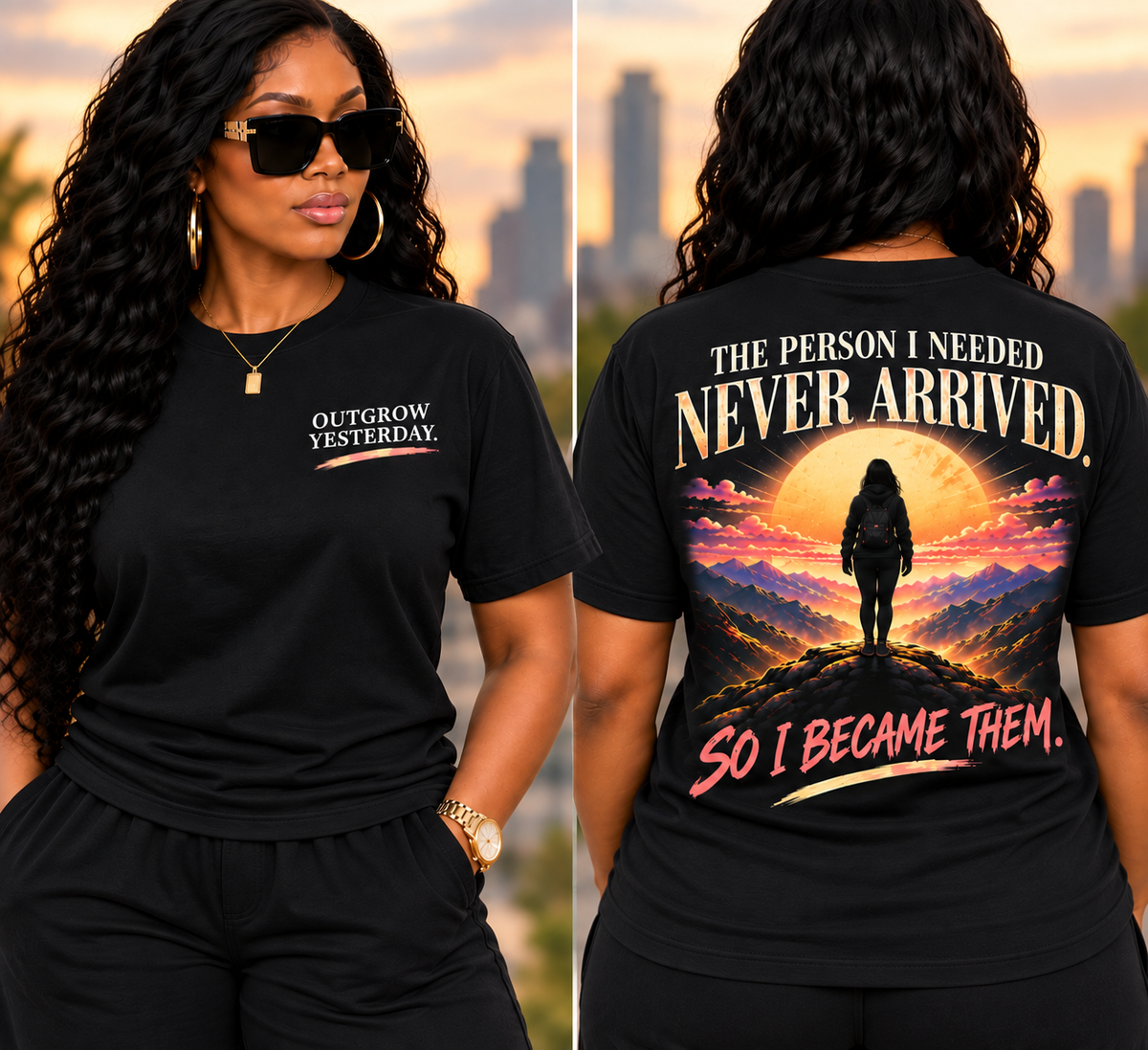 Outgrow Yesterday Women’s Empowerment Graphic T-Shirt