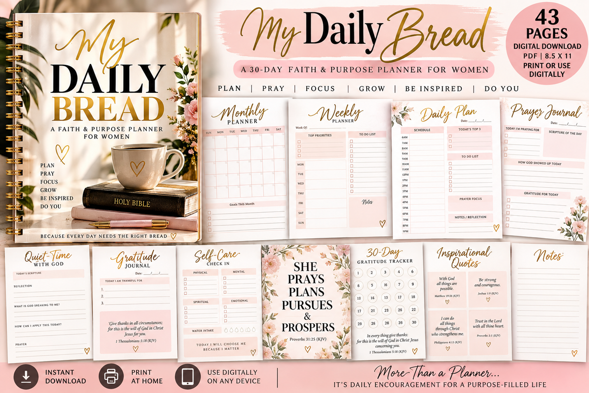My Daily Bread — 30-Day Faith & Purpose Planner for Women