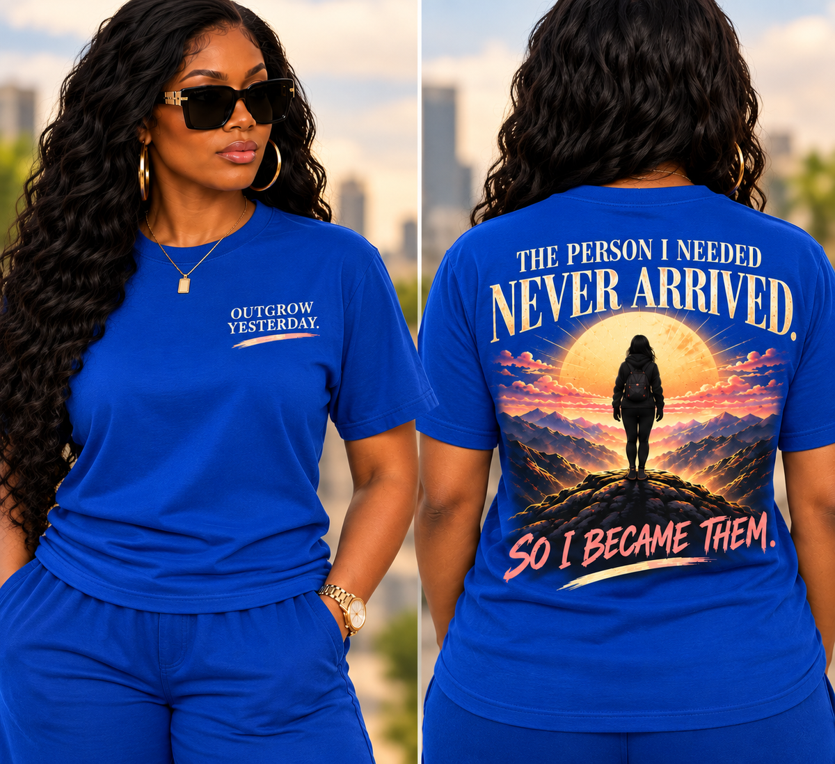 Outgrow Yesterday Women’s Empowerment Graphic T-Shirt