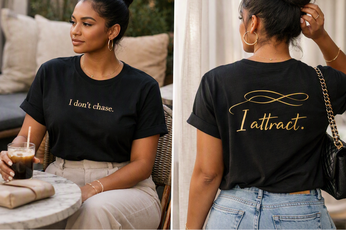 She Attracts. She Don't Chase. – Premium Cotton Tee
